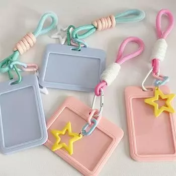 Держатель для фотокарт со звездами, чехол-слайдер, органайзер для фотокарт, чехлы для карт, подвеска для карт «Идол» синий