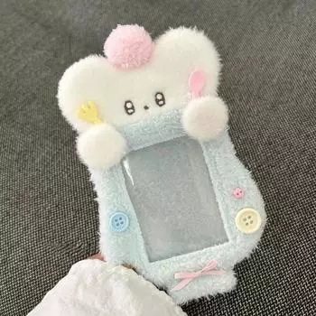 Держатель для фотокарточек с изображением мультяшного кота, плюшевый держатель для карточек Kpop Idol, милый держатель для коллекционных карточек, чехол для фотокарточек, брелок onesize