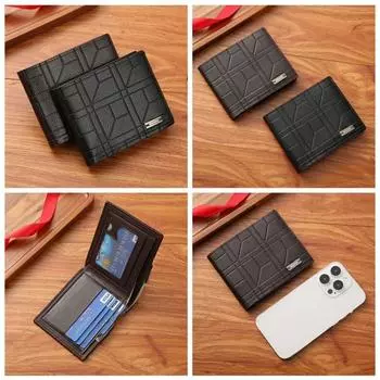 Держатель для фотокарточки из искусственной кожи, клатч из искусственной кожи, тонкий карманный кошелек для повседневного ношения для мужчин и женщин кофейный