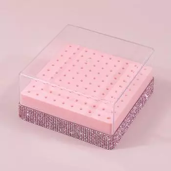 Держатель для фрез для маникюрного аппарата на 100 отверстий Блестящая подставка Органайзер для дисплея Пылезащитный контейнер для хранения Бокс Кейс Маникюрный салон