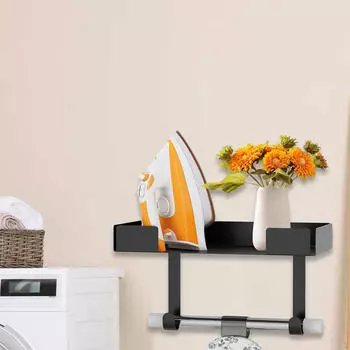 Держатель для гладильной доски, настенное крепление, стойка для хранения вещей в прачечной, простая установка, экономия места, нержавеющая сталь