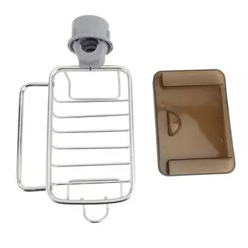 Держатель для губки для крана, многофункциональный органайзер для кухонной мойки, подвесной кран, слив серебряный