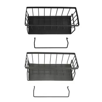 Держатель для губки для кухонной мойки из углеродистой стали, многофункциональный дозатор мыла, кухонный органайзер Black