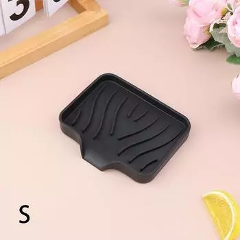 Держатель для губки для кухонной раковины, силиконовая мыльница, держатель для мыла, самоосушающаяся противоскользящая полка для хранения, принадлежности для ванной комнаты S чёрный