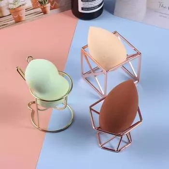 Держатель для губки для макияжа, полый, отдельно стоящий, гальванический, для ежедневного использования, сушилка для губки для макияжа, туалетный столик, принадлежности B розового золота
