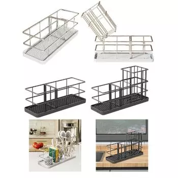 Держатель для губки для раковины, полка для слива раковины, корзина для слива, мытье посуды без дрели, полка для губки для кухонной раковины, корзина для слива