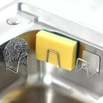 Держатель для губки из нержавеющей стали, кухонный настенный крючок, настенная вешалка, кухонный органайзер