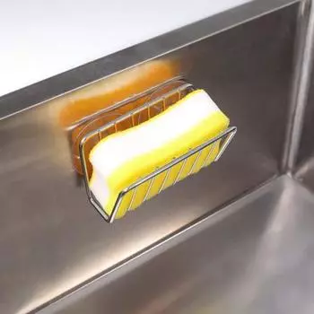 Держатель для губки, кухонная мойка без перфоратора, компактный безопасный органайзер на присоске, аккуратные столешницы, аксессуары для кухонной мойки серебряный