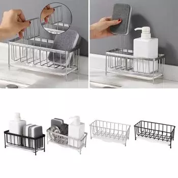 Держатель для губки, кухонная полка, держатель для губки для раковины, кухонный органайзер для раковины, губки для раковины с защитой от ржавчины, скребки, полка для мыльницы