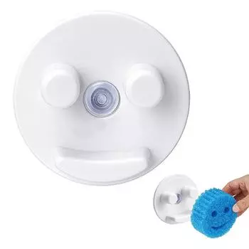 Держатель для губки с присоской и улыбающимся лицом, держатели для губок для кухонной раковины, подставка для губок в ванной комнате белый