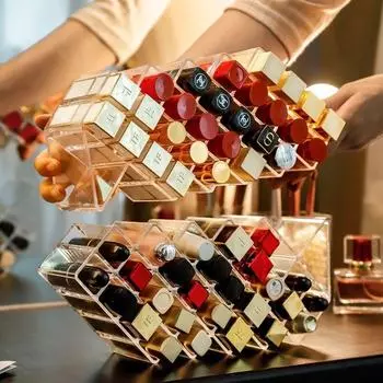 Держатель для губной помады, органайзер для макияжа, коробка для хранения косметики, блеск для губ, вращающаяся подставка, прозрачная пластиковая коробка для хранения 16 grid