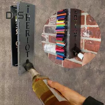 Держатель для холодильника для банок Компактный настенный монтаж Прочное крепление Простая установка Удобный держатель для охладителя для напитков чёрный