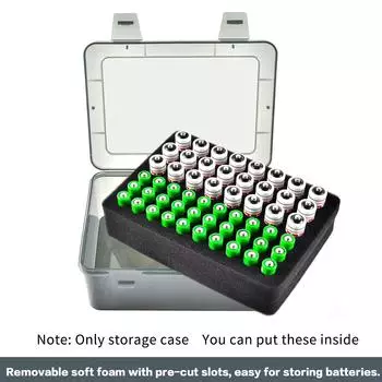 Держатель для хранения батареек, вмещает 54 батарейки типа ААА, ящик для батареек, контейнер для гаража, диспенсер для организации домашних ящиков коричневый