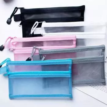 Держатель для хранения файлов с ремешком на молнии, портативная прозрачная сумка для хранения документов большой емкости, офисные принадлежности A4 синий