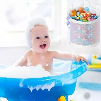 Держатель для хранения игрушек для ванной, сетчатая душевая кабина, большая вместимость, простая установка, игрушка для ванны