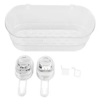 Держатель для хранения на присосках для ванной комнаты, многофункциональный, водостойкий пластик, эффективный дренаж прозрачный