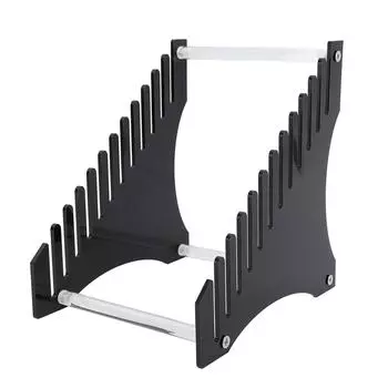 Держатель для хранения пластинок, 12 слотов, акриловый органайзер для виниловых пластинок, простая сборка, подставка для пластинок чёрный