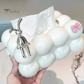 Держатель для хранения салфеток большой емкости с пружинным дизайном, простой в использовании, роскошный домашний органайзер для салфеток, настольный декор A чёрный