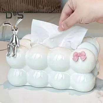 Держатель для хранения салфеток большой емкости с пружинным дизайном, простой в использовании, роскошный домашний органайзер для салфеток, настольный декор A чёрный