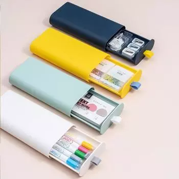 Держатель для хранения Самоклеящийся скрытый дизайн для хранения Пластиковый органайзер для хранения под столом для дома белый