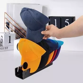 Держатель для хранения шляп для хранения 7 шляп Акриловая витрина для бейсболок Не требующий установки органайзер для шляп для гостиной Спальня Шкаф Комод прозрачный