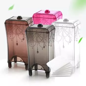 Держатель для хранения, стильный изысканный держатель для подушечек для макияжа с ватным тампоном PS для туалетного столика розовый