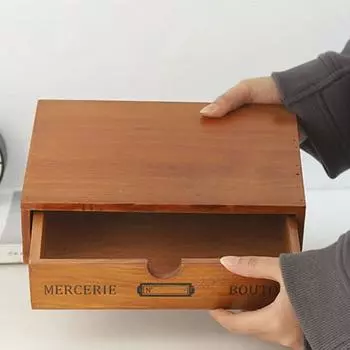 Держатель для хранения в античном стиле, прочный несущий деревянный стол, ящик для хранения канцелярских принадлежностей, офисные принадлежности эбеновый