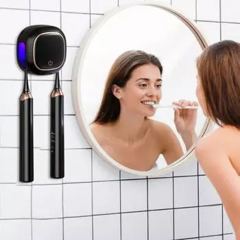 Держатель для хранения зубных щеток с ультрафиолетовым излучением Yousheng, перезаряжаемый, простой в установке настенный держатель для зубных щеток с УФ-лампой