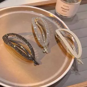 Держатель для хвоста Пряжка Женская шпилька для волос Коготь Женская заколка для волос Корейский стиль Заколки Рыбка Зажим A gold rhinestone