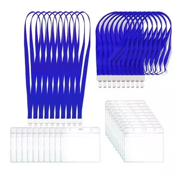 Держатель для имени Держатель для удостоверения личности Держатель для именной бирки Шейный ремешок Бирка для имени Удостоверение личности сотрудника Визитная карточка Пропуск на выставку Мягкий чехол-держатель Водонепроницаемый прозрачный