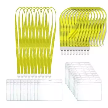 Держатель для имени Держатель для удостоверения личности Держатель для именной бирки Шейный ремешок Бирка для имени Удостоверение личности сотрудника Визитная карточка Пропуск на выставку Мягкий чехол-держатель Водонепроницаемый прозрачный