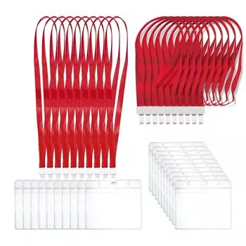 Держатель для имени Держатель для удостоверения личности Держатель для именной бирки Шейный ремешок Бирка для имени Удостоверение личности сотрудника Визитная карточка Пропуск на выставку Мягкий чехол-держатель Водонепроницаемый прозрачный