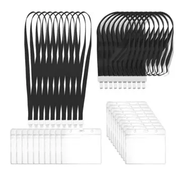 Держатель для имени Держатель для удостоверения личности Держатель для именной бирки Шейный ремешок Бирка для имени Удостоверение личности сотрудника Визитная карточка Пропуск на выставку Мягкий чехол-держатель Водонепроницаемый прозрачный