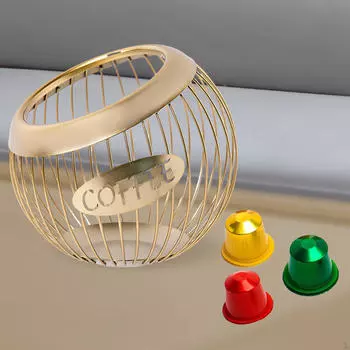 Держатель для капсул для кофе, настольный органайзер, экономия места, корзина для хранения из кованого железа, контейнер для закусок и конфет чёрный