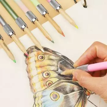 Держатель для карандашей, инструмент для письма, регулируемый, гладкий, удобная ручка, удлинитель для карандашей, держатель для ручек, школьные и офисные принадлежности циан