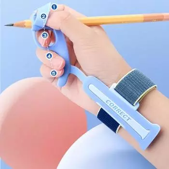 Держатель для карандашей, регулируемая длина, мягкий, удобный, эргономичный дизайн, инструмент для почерка для малышей, держатель для ручек синий