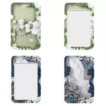 Держатель для карт Ins Style Flower, студенческая карта Abs, карта на питание, карта метро, автобусная карта, карта самовывоза, защитный держатель для карт с защитой от потери