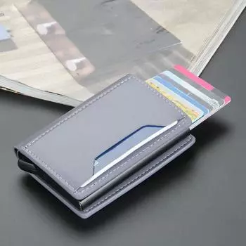 Держатель для карт из алюминиевого сплава с блокировкой Rfid, тонкий всплывающий чехол для визитных карточек, минималистичный кошелек для мужчин