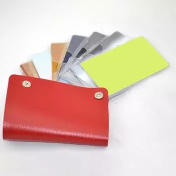 Держатель для карт из гладкой искусственной кожи, вращающиеся карманы, большая вместительная застежка на пуговицы, удостоверения личности, кредитные карты, органайзер для билетов чёрный