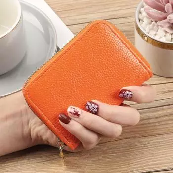 Держатель для карт из искусственной кожи для женщин и мужчин, защита от размагничивания, большая емкость, несколько отделений для карт, компактный дизайн чёрный