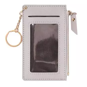 Держатель для карт из искусственной кожи на молнии, мини-простой держатель для кредитных карт, ID-карты для праздника, подарков на день рождения, женский модный кошелек розовый