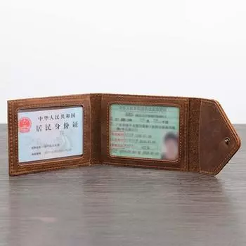 Держатель для карт из натуральной кожи, кожаный чехол для водительских прав, кожаный чехол из коровьей кожи первого слоя, ручная работа, ретро, Mad Horse, кожа для водителя