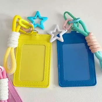 Держатель для карт из ПУ, симпатичные чехлы для карт, стильная сумка для хранения карт, студенческая розовый