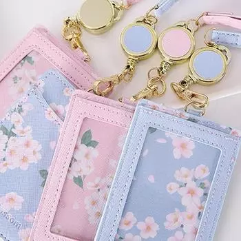 Держатель для карт Kawaii, шнурок для фотокарточек, держатель для визиток, переносной футляр для карточек, канцелярские принадлежности для офиса синий