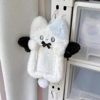 Держатель для карт Симпатичный плюшевый держатель для карт Подвеска для карты в стиле кампуса Сумка-подвеска One Size белый