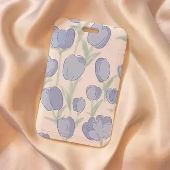 Держатель для карт Tulip, держатель для фотокарт, брелок для ключей, протекторы для студенческих карт, синие чехлы для банковских карт, школьные канцелярские принадлежности, сумка для фотокарт синий