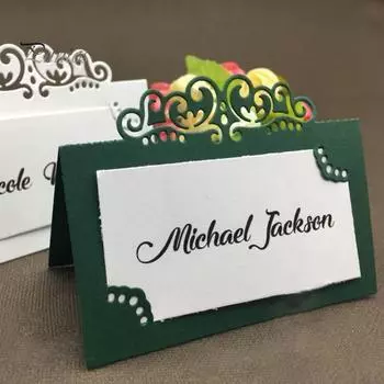 Держатель для карточек, держатель для имен, сервировка стола, металлические штампы для резки, сделай сам, скрапбукинг, бумага, ремесло серебряный