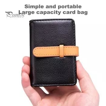 Держатель для карточек для мужчин и женщин, многосекционный чехол-кошелек из искусственной кожи на 26+ визиток, тонкий дизайн, удобный органайзер для карточек оранжевый