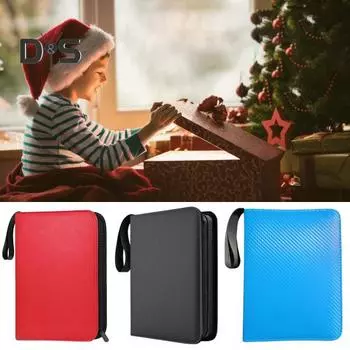 Держатель для карточек Game Collection Binder с большой вместимостью и несколькими отделениями, компактный дизайн, портативный органайзер для игровых карт с застежкой-молнией 4Grid красный