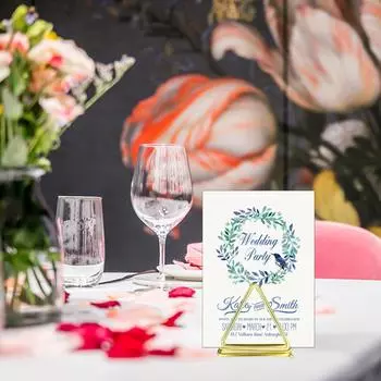 Держатель для карточек мест, 24 шт. в упаковке, уникальные металлические золотые карточки мест, подставки для номеров столов, органайзер для канцелярских принадлежностей, домашний декор CHINA